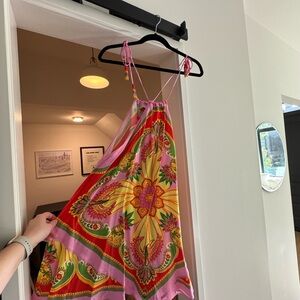 FARM Rio Vibrant Floral Mini Dress - Red, Yellow, Green, Pink